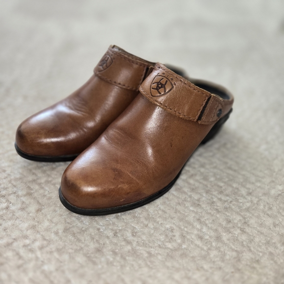 Ariat Leather Brown Mules Clogs Slingbacks Size 6 Women's - Picture 2 of 10